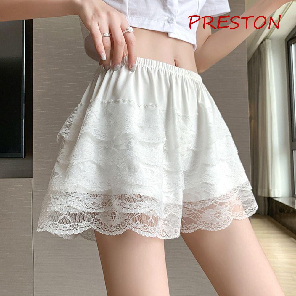 Quần Sooc Phối Ren Diềm Xếp Nếp Chống Chói An Toàn Thời Trang Cho Nữ