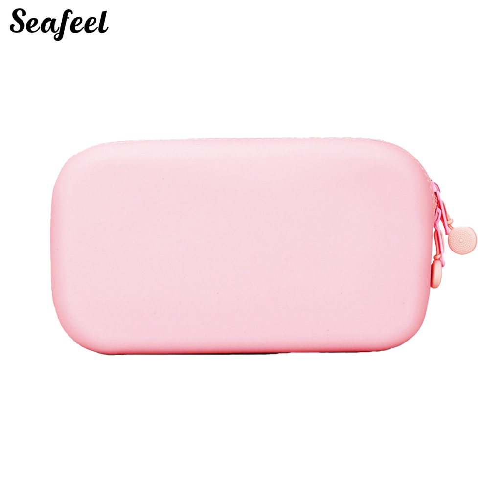 Túi Đựng Bút Bằng Silicon Mềm Màu Trơn Cỡ Lớn