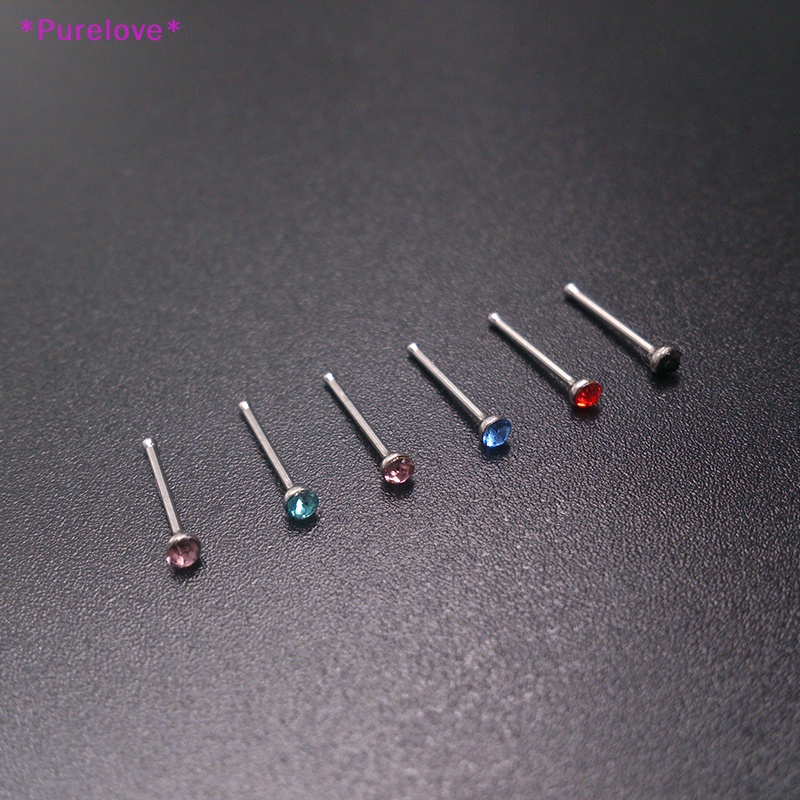 Set 60 Khuyên Mũi Thép Không Gỉ Đính Đá Cá Tính Thời Trang Mới