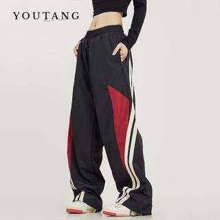 Youtang Quần Thể Thao Ống Rộng Kẻ Sọc Bên Hông Phong Cách hip hop Đường Phố Mỹ Cho Nam Và Nữ