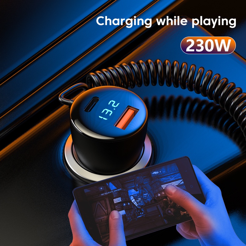 Tẩu Sạc Nhanh PD USB C 230W 3 Trong 1 Cho Samsung Huawei