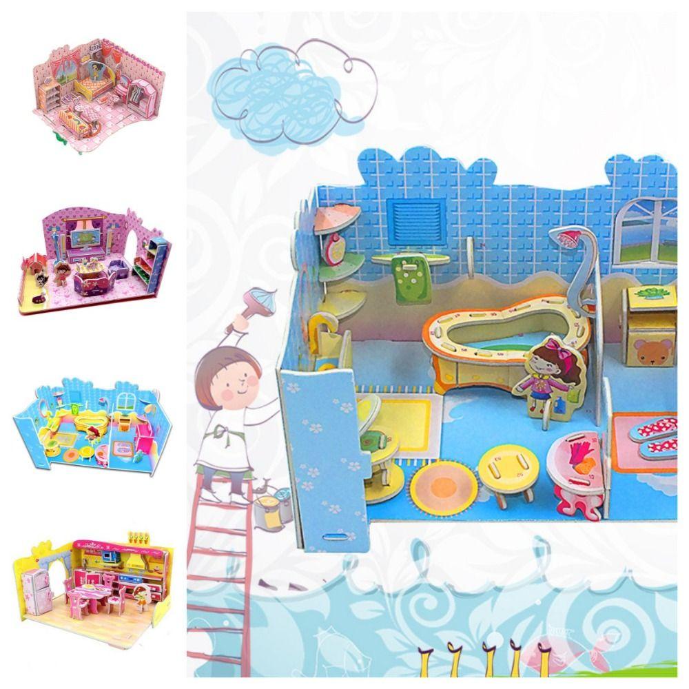 Mô Hình Giấy 3d Trang Trí Nhà Búp Bê