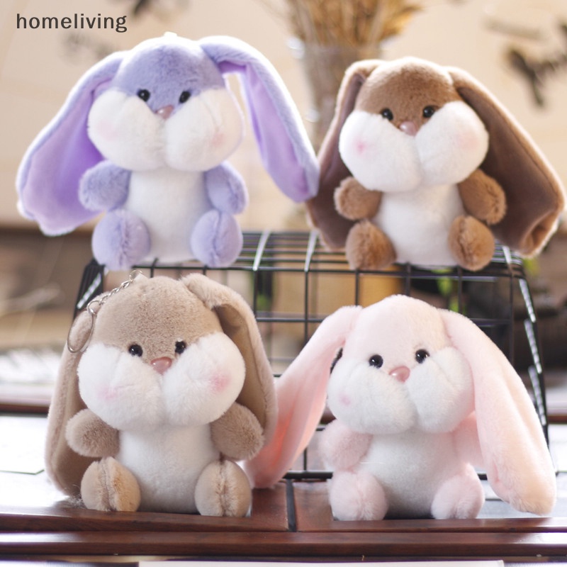 1 Móc Khóa Thỏ Nhồi Bông Tai Dài 12cm Đáng Yêu