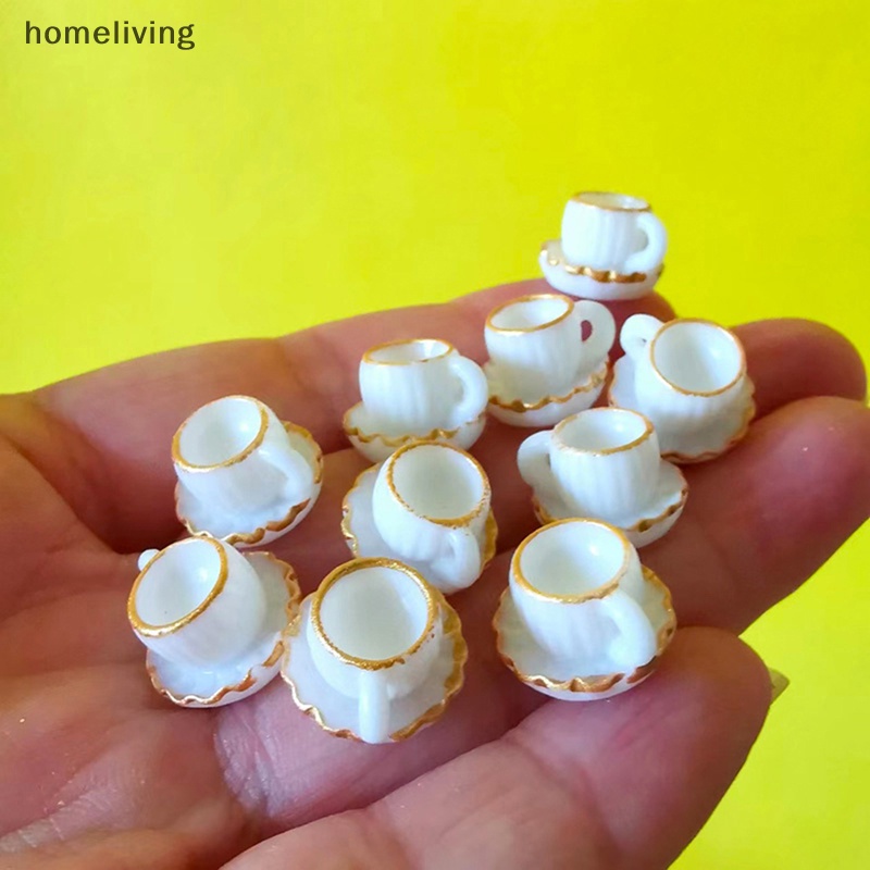 Set 4 Ly Cà Phê Mini Tỉ Lệ 1: 12 Dùng Để Trang Trí Nhà Búp Bê