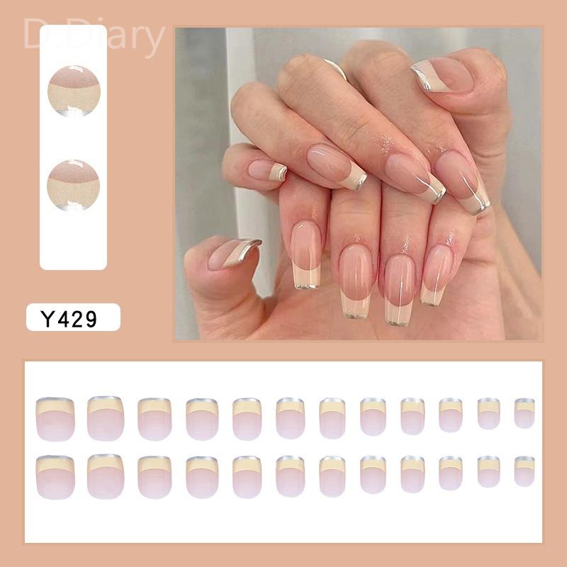 Bộ 24 Miếng Dán Móng Tay Tự Dính Chống Nước Bảo Vệ Toàn Diện Dành Cho Bạn Nữ