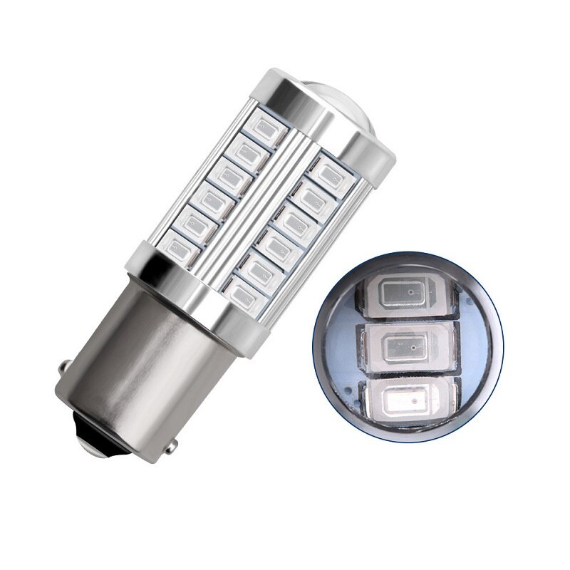 1 Bóng Đèn LED Tín Hiệu PY21W P21 / 5W 1156 Ba15s 1157 Bay15d 12V 33SMD 7000K Cho Xe Hơi