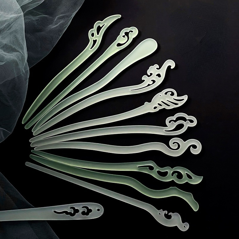 Trâm Cài Tóc Acrylic Màu Xanh Lá Cổ Điển Thời Trang Hè 2023 Dành Cho Bạn Gái