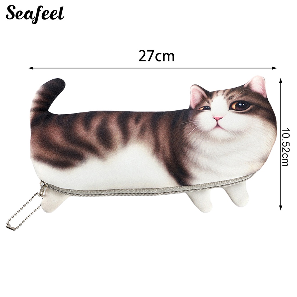 Túi Đựng Bút Sức Chứa Lớn Chống Bụi Hình Mèo Biển Dễ Thương Cho Học Sinh