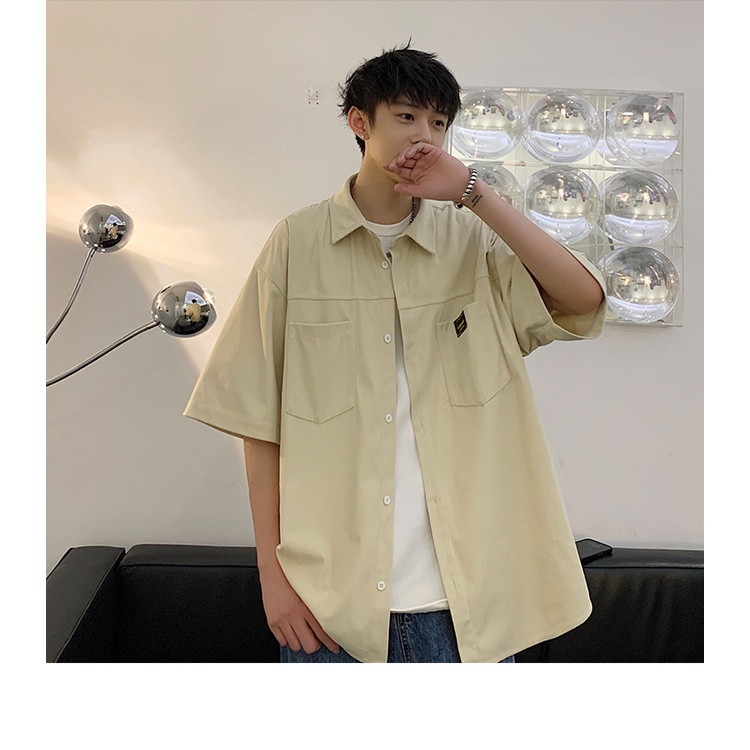 Áo Sơ Mi Tay Ngắn Dáng Rộng Cỡ Lớn Thời Trang Mùa Hè Cho Nam