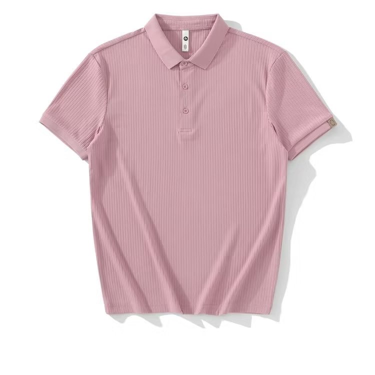 Áo Thun polo Kẻ Sọc Dọc Màu Sắc Trơn Tay Ngắn Thời Trang Đường Phố Đơn Giản Dễ Phối Đồ