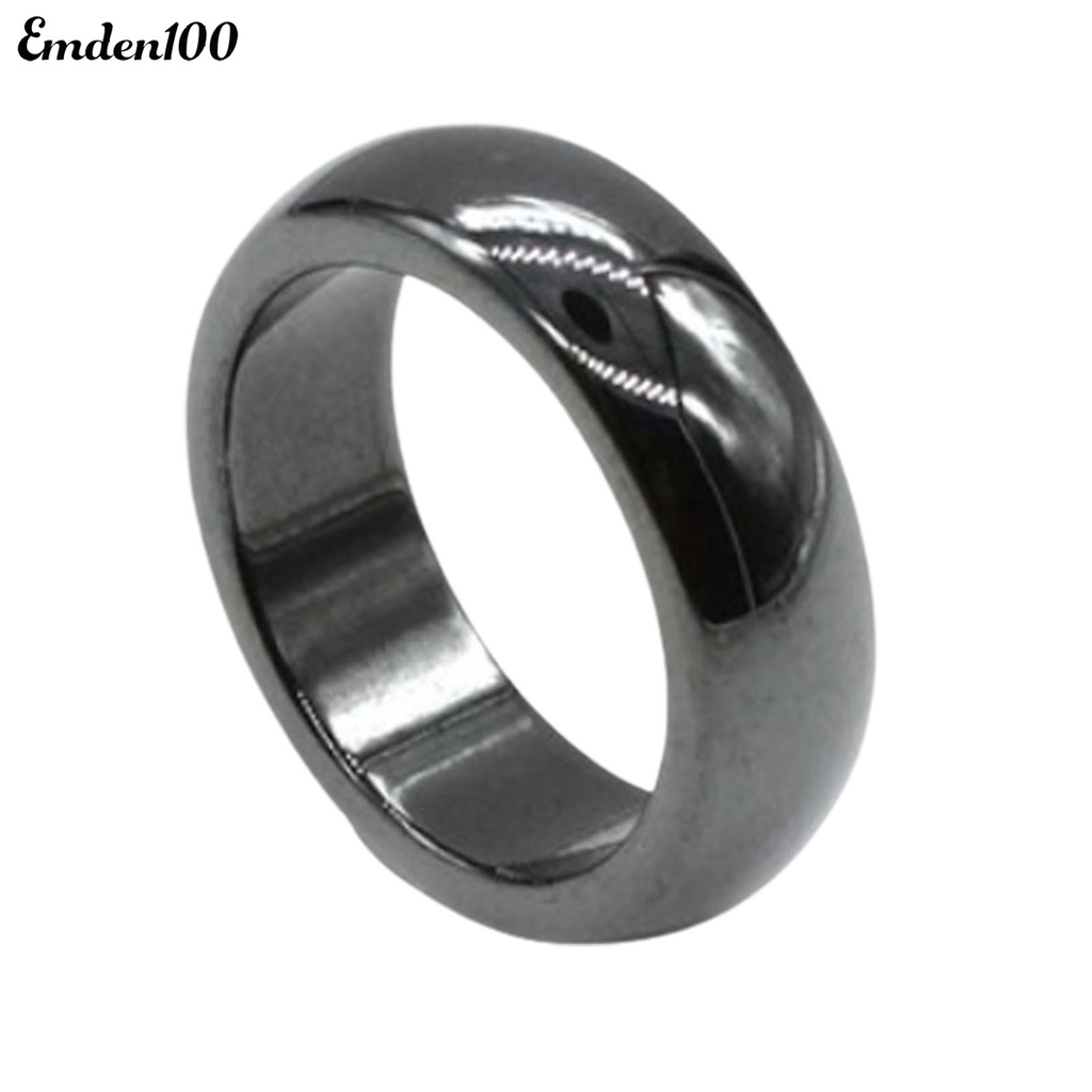 Nhẫn Đá Hematite Bản Rộng 6mm Thời Trang