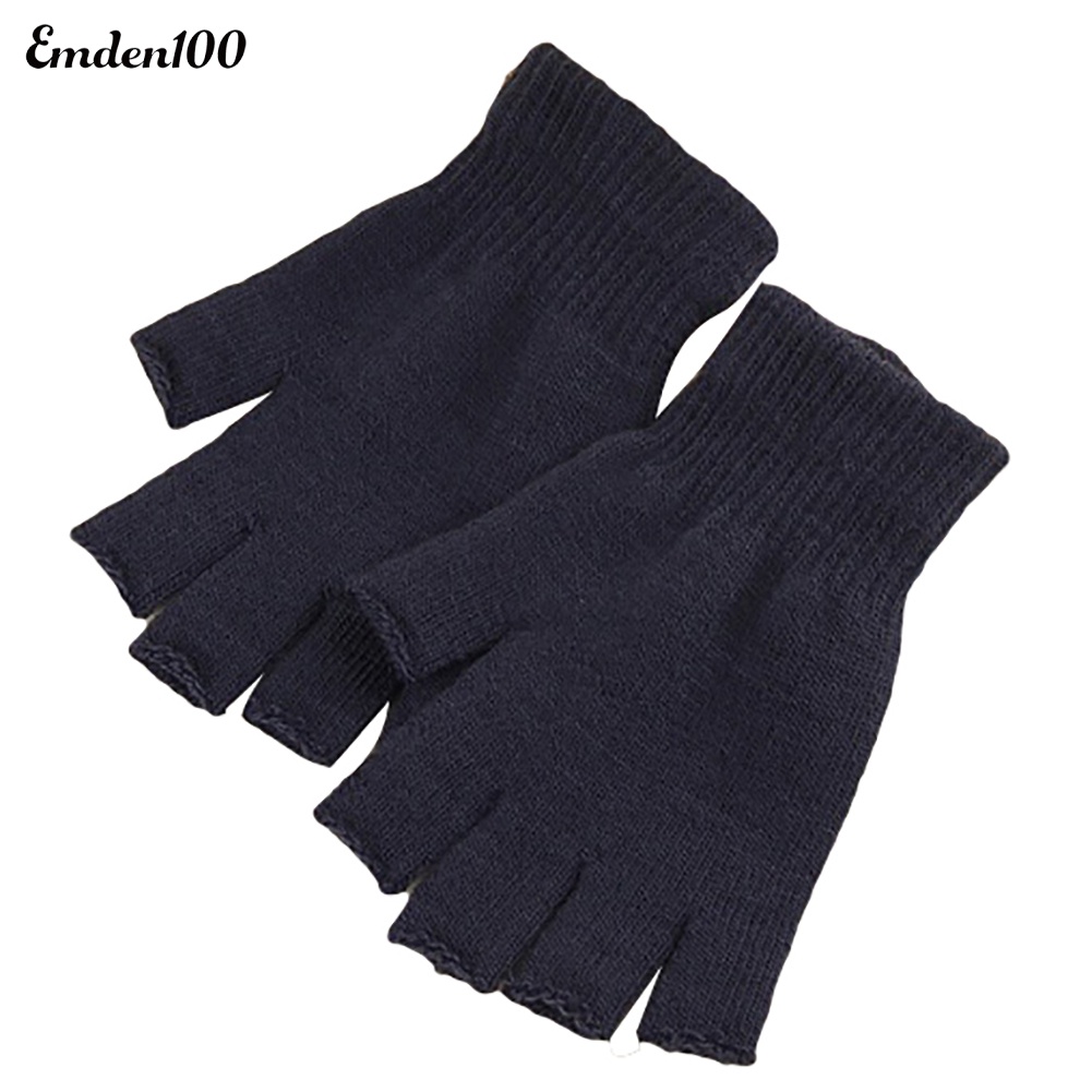 1 Đôi Găng Tay Len Hở Ngón Mềm Mại Ấm Áp