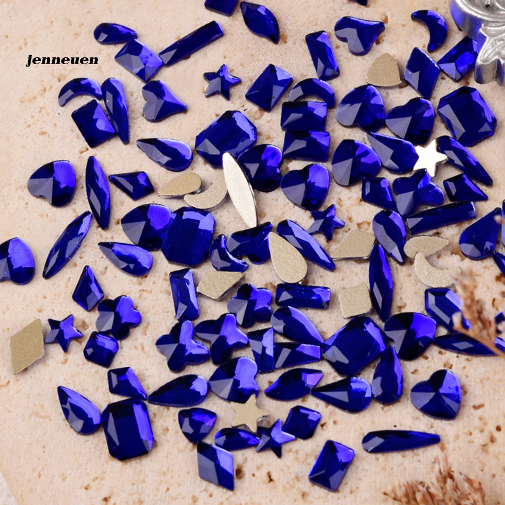 Set 100 Viên Đá 3D Màu Xanh Dương Dùng Trang Trí Móng Tay Nghệ Thuật DIY