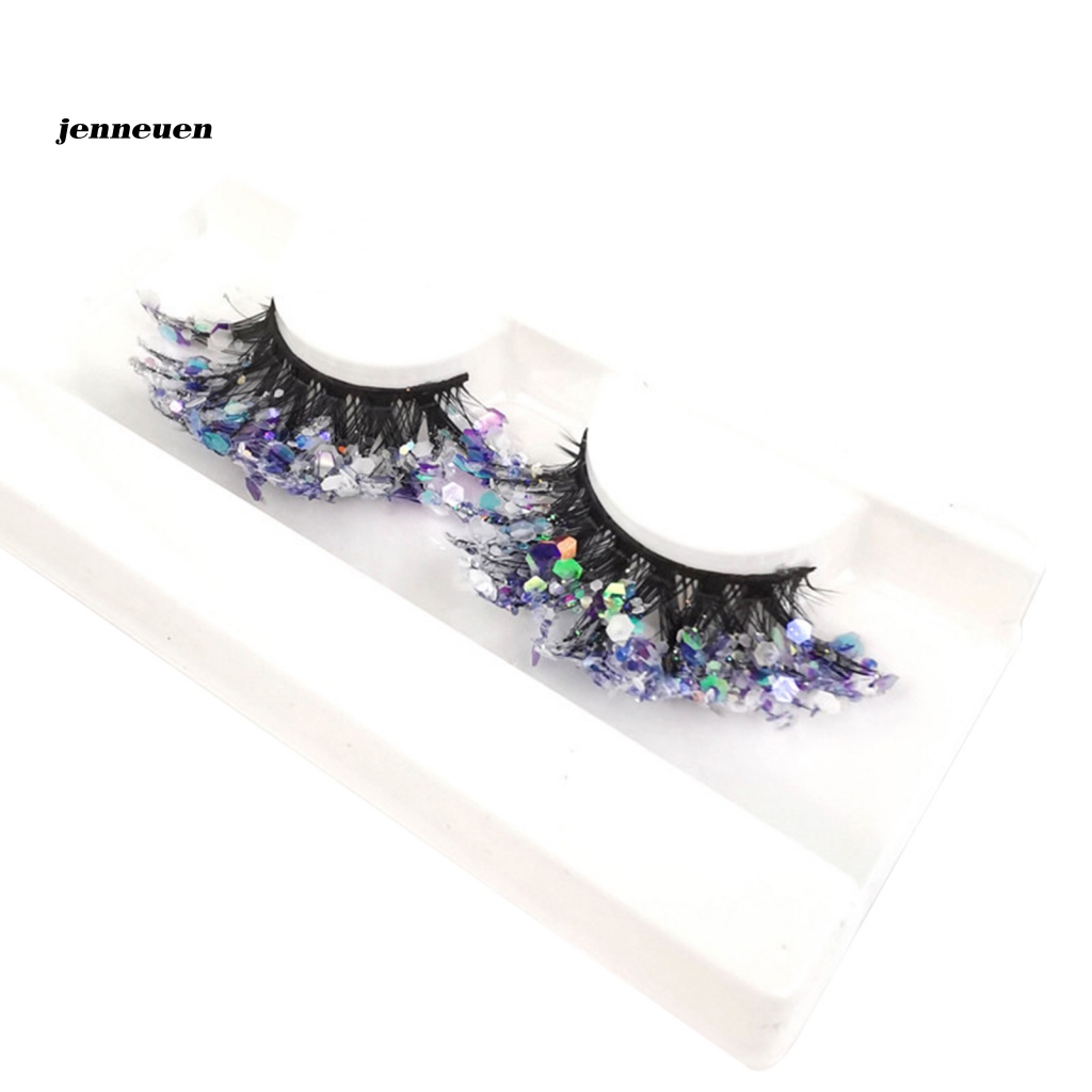 1 Cặp Lông Mi Giả 2 Kiểu Đính Kim Sa 3D Phát Sáng Dành Cho Nữ