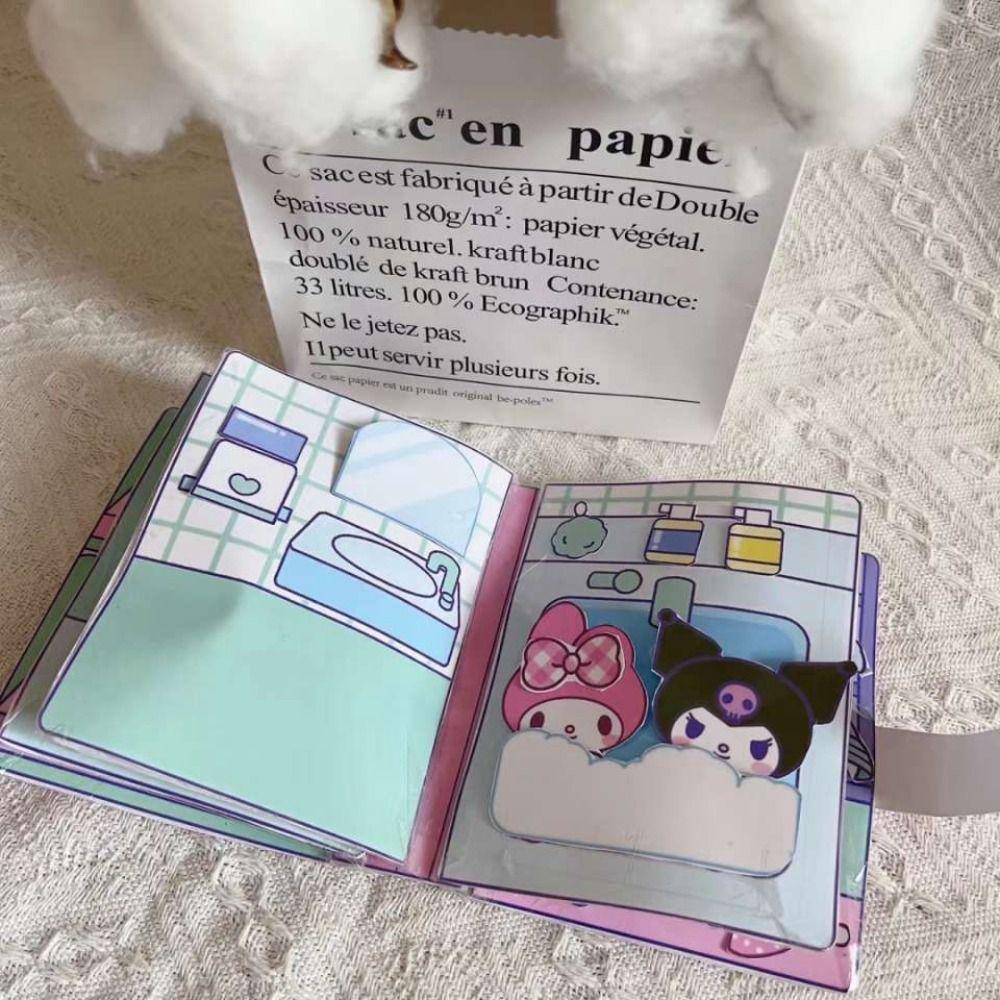 Trò chơi nhãn dán hubert melody quiet book, kuromi my melody, funny diy pochacco busy book kids children children toys