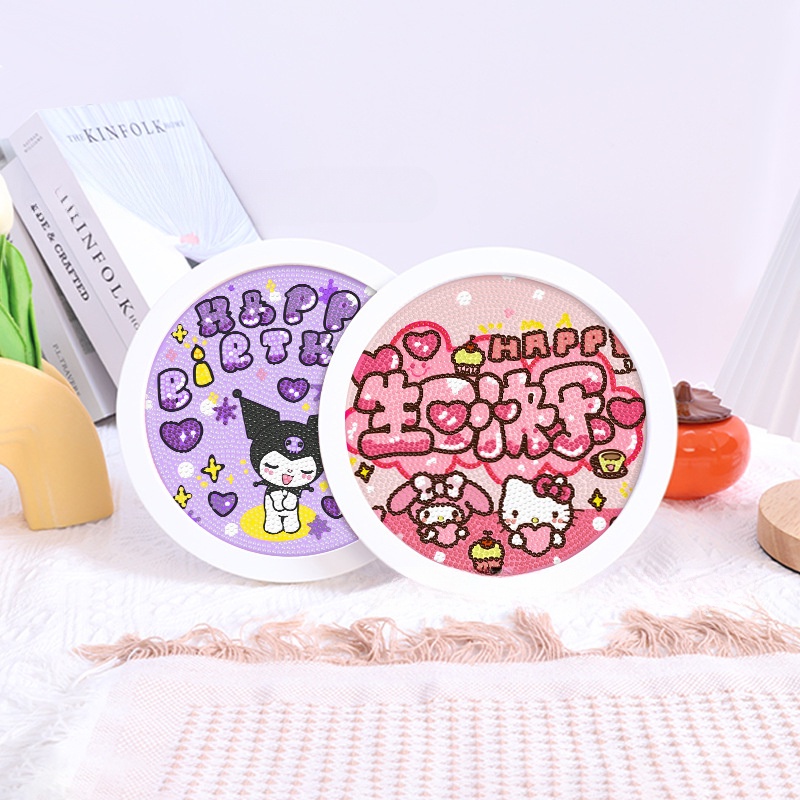 Bộ tranh đính đá 5D DIY 20*20cm Happy Birthday Đồ chơi handmade cho bé trai và bé gái