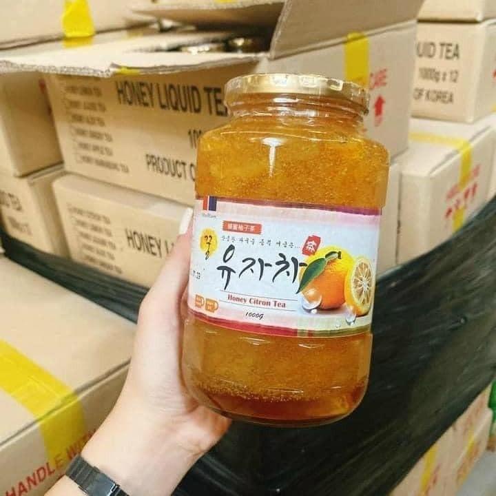 Mật ong chanh đào sáng da, tăng cường đề kháng hũ 1kg Hàn Quốc