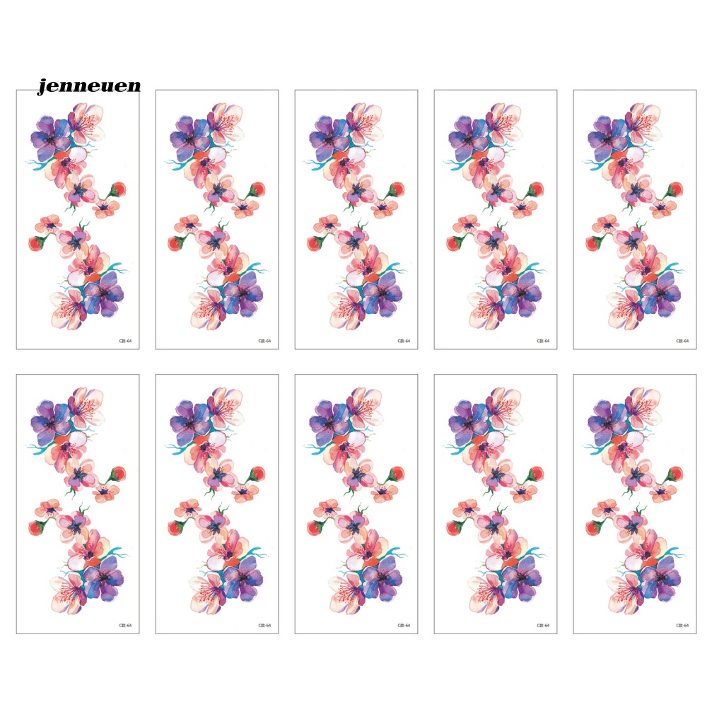 Set 10 Hình Xăm Dán Họa Tiết Hoa Lớn Đơn Giản Cho Nữ