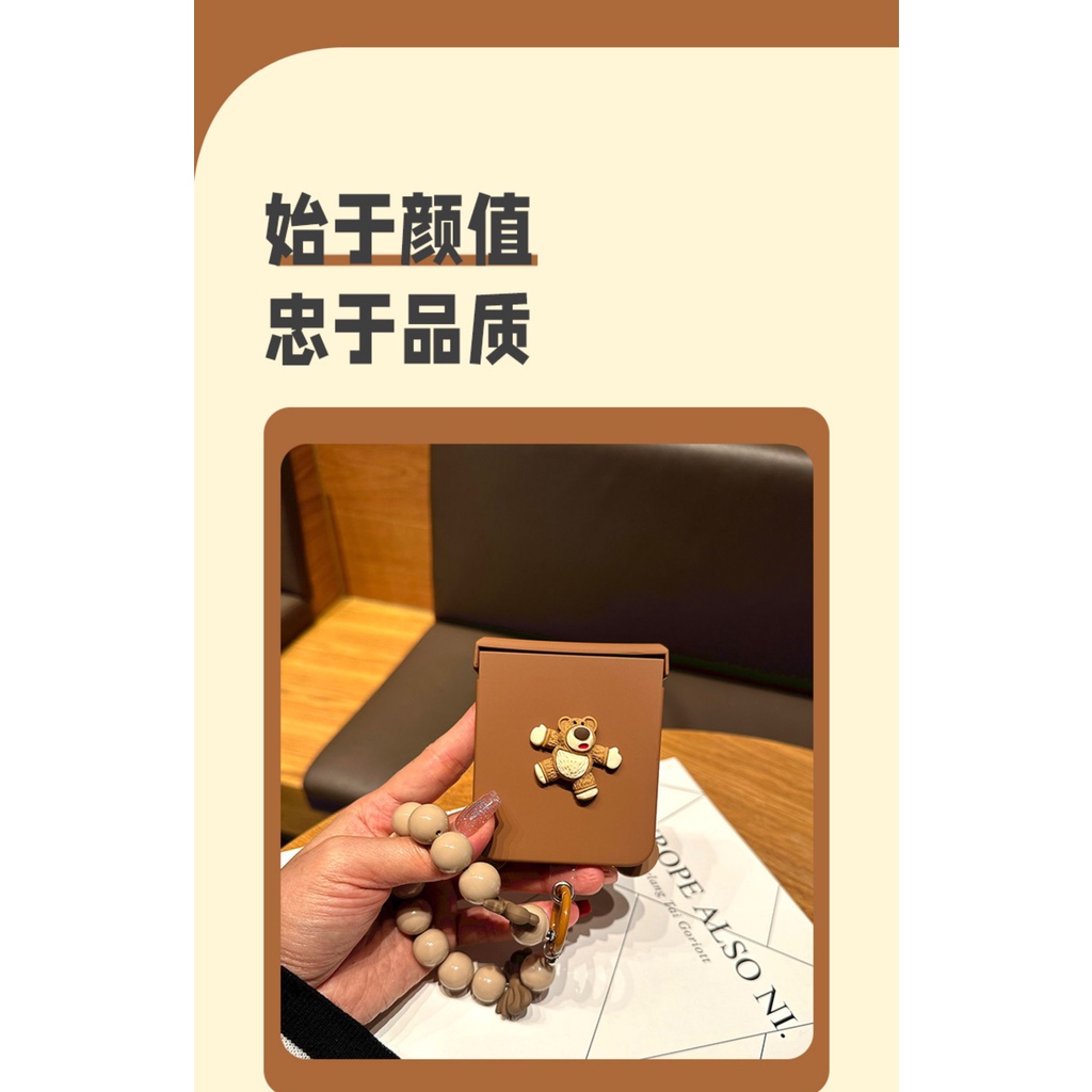 Thời Trang Ốp Điện Thoại Họa Tiết Gấu Hoạt Hình Cho samsung galaxy z flip 4 3 5g flip3 zflip4