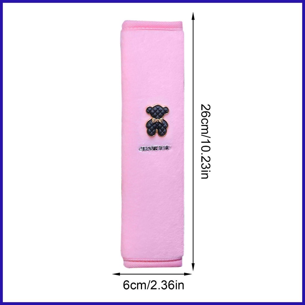 Đệm Bọc Dây Đai An Toàn Xe Buýt / Xe Hơi / Máy Bay Hình Gấu Hoạt Hình Bằng Vải Bông Mềm Mại Thoải Mái