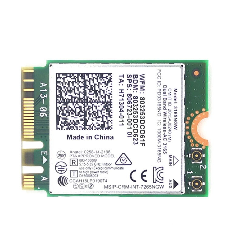 Thẻ wifi dusur 3165ngw 600mbps bt4 0 ngff 3165 802 11ac Chất Lượng Cao