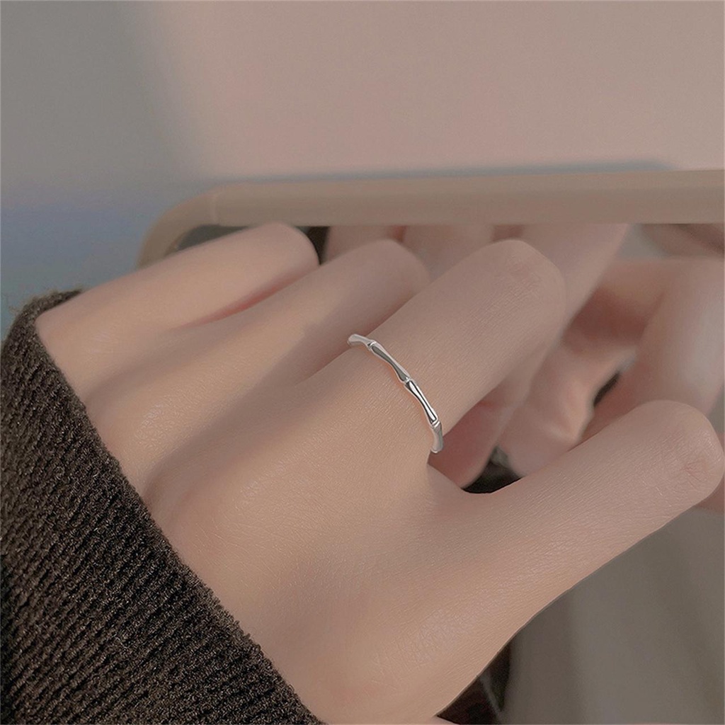 Nhẫn Hở Hình Cây Tre Thiết Kế Đơn Giản Độc Đáo Phong Cách Hàn Quốc