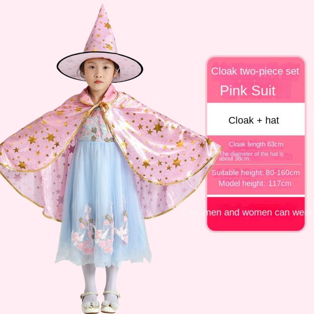 HEALMEYOU Áo Choàng Phù Thủy Kèm Nón Nhiều Màu Sắc Cho Bé Hóa Trang halloween