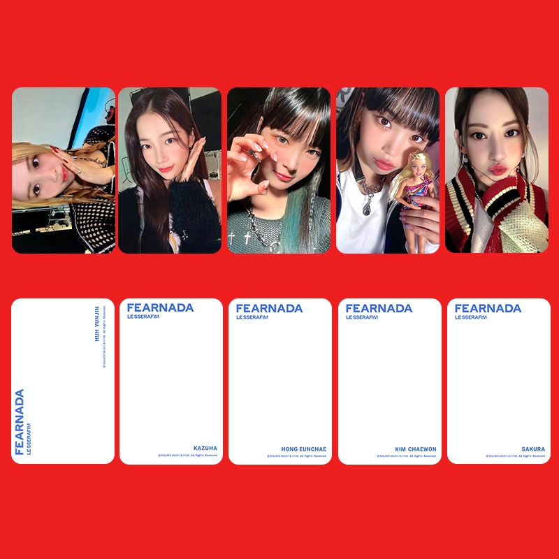 Set 5 Tấm Ảnh Lomo Card Lesserafim Sakura Chaewon Kazuha Eunchae