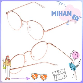 Kính cận Mihan1 gọng tròn làm từ kim loại nhựa resin -1.00~-4.0 nhỏ gọn