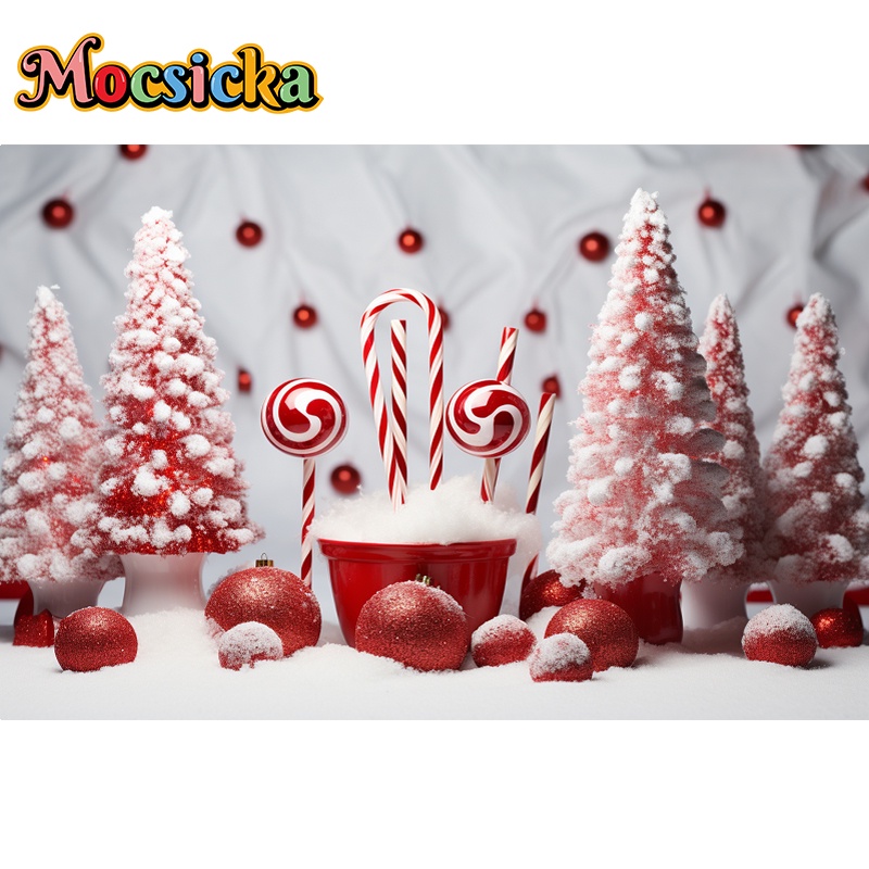 Phông Nền Chụp Ảnh Hình Cây Thông Giáng Sinh / Sinh Nhật / Tiệc Tùng / Tuyế