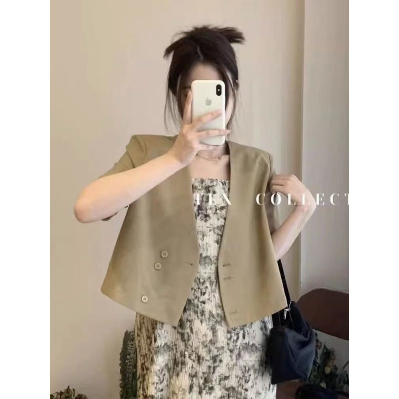 Set Đầm Hai Dây Họa Tiết Hoa Xinh Xắn Thời Trang Mùa Hè Cho Nữ