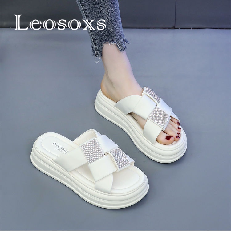 Leosoxs dép sandal nữ dép bánh mì nữ thời trang dép đế cao Chống Trượt 072405