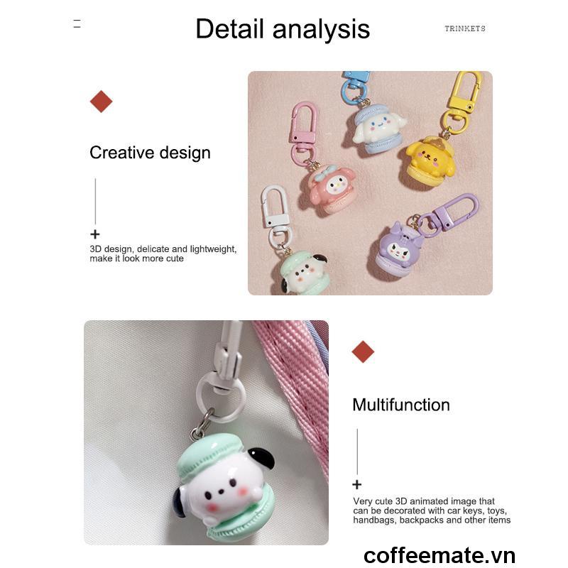 ⚡Móc Khóa Ba Chiều Hình Cún Kuromi Cinnamon Màu Macaron Dễ Thương Phong Cách Nhật Bản Dành Cho Bạn Gái
