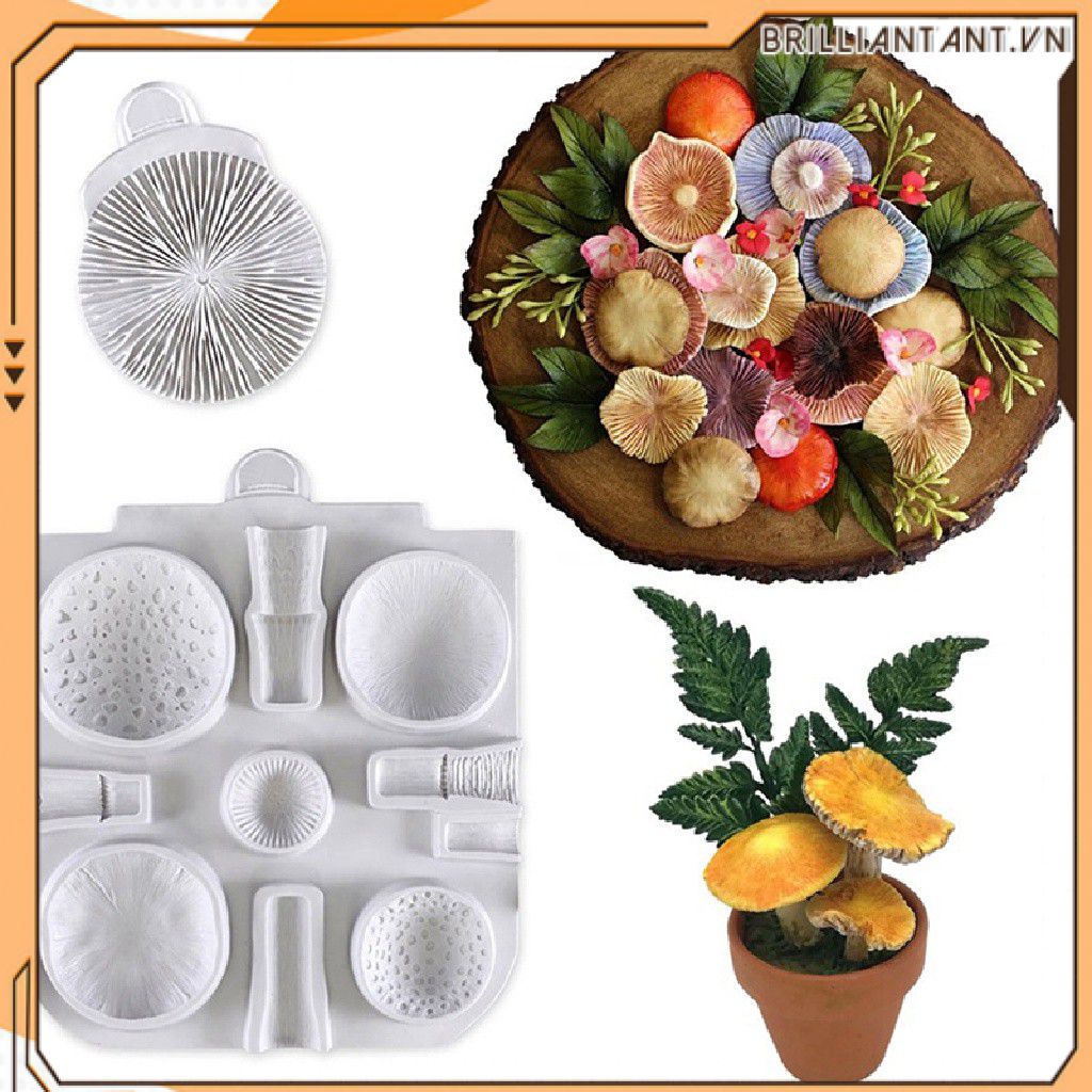 Khổng Lồ Khuôn Silicon Hình Nấm Fondant Khuôn Hình Nấm Khuôn Silicon Trang Trí Bánh Cưới Dụng Cụ Khuôn Làm Bánh Nướng Sô Cô La Khuôn Nhựa bri