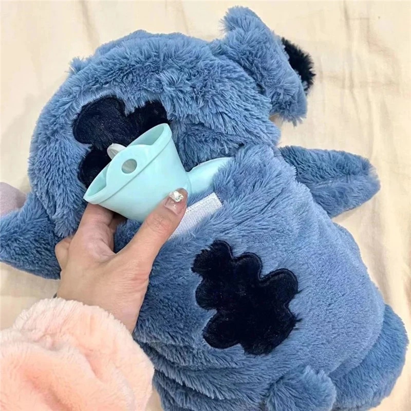 New turo stitch bình nước nóng sang trọng 500ml mùa đông anime phụ nữ trang chủ nước làm đầy tay ấm áp quái vật nhỏ quà tặng cho các cô gái