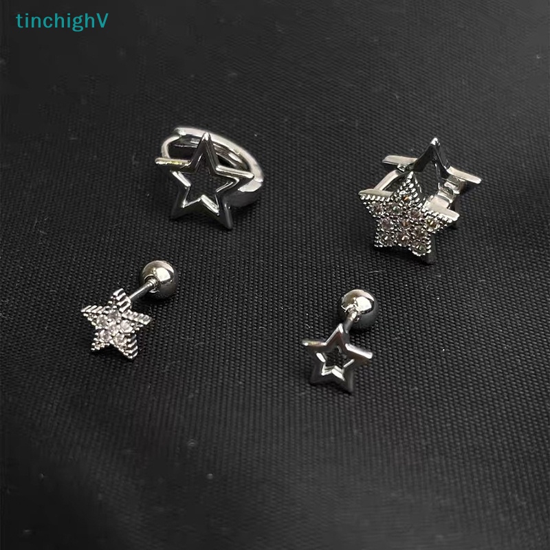 1 Đôi Bông Tai Hình Ngôi Sao Năm Cánh Đính Đá Lấp Lánh Thời Trang Cho Nữ