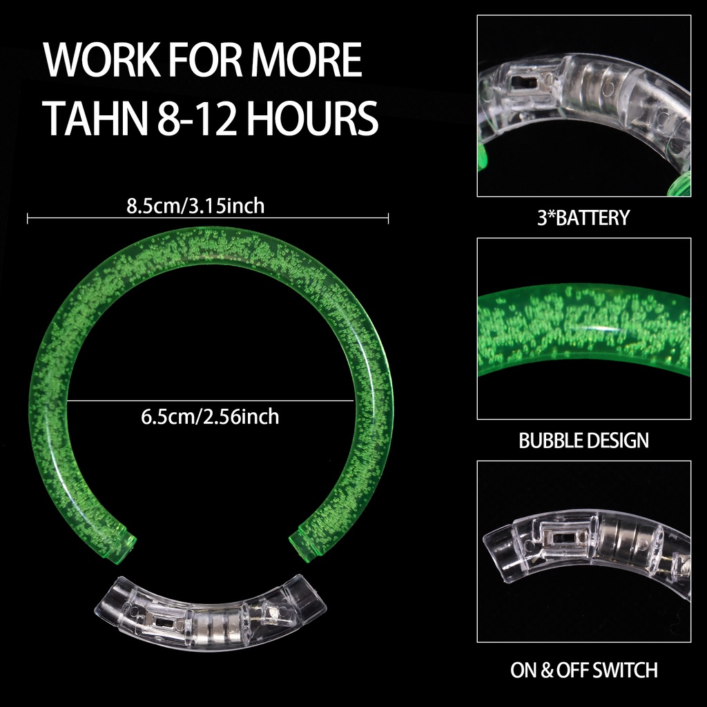 6 CÁI LED Glow Vòng đeo tay Neon Glow Bracelet Glow In The Dark Wristband Đối với trẻ em dành cho người lớn