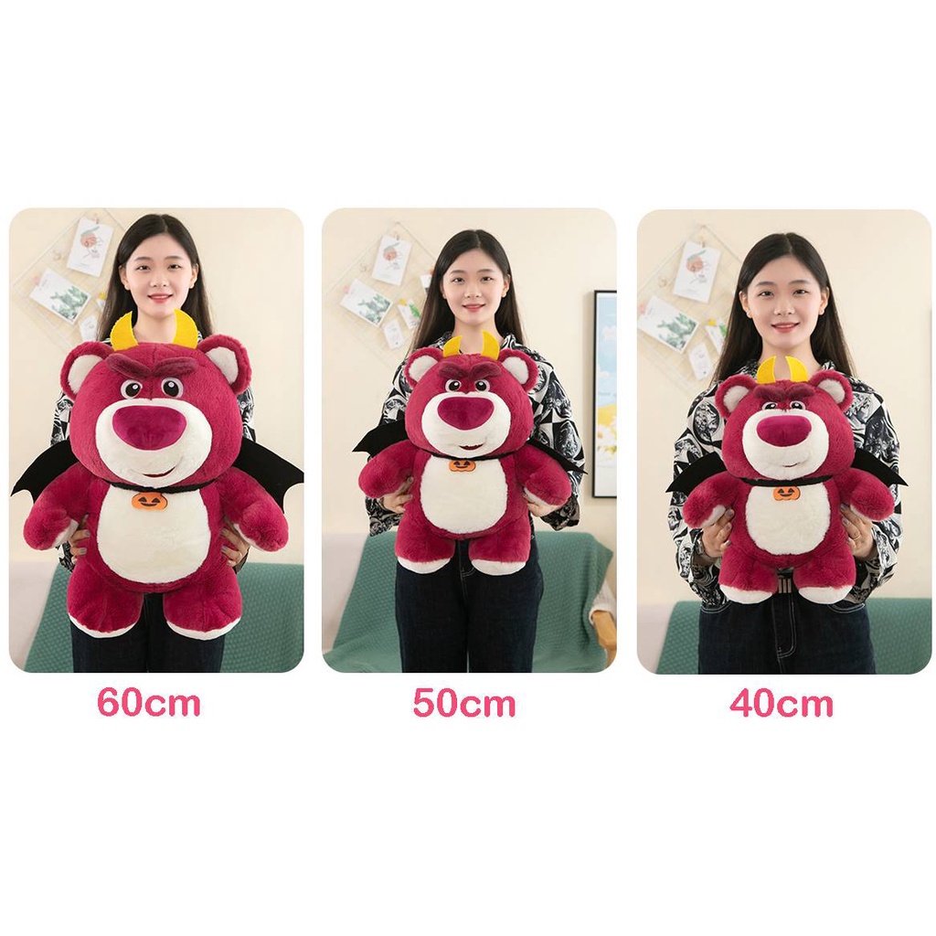 Thú Nhồi Bông Hình Gấu Dâu Tây 3 Demon Lotso Làm Quà Halloween Cho Bé Gái