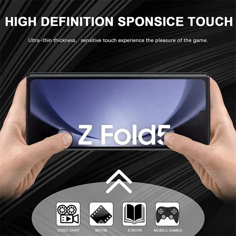 2In1 Privacy Tempered Glass for Samsung Galaxy Z Fold 5 5G fold5 zfold5 Screen Protector Protective Film （Anti Spy Glass / clear glass）