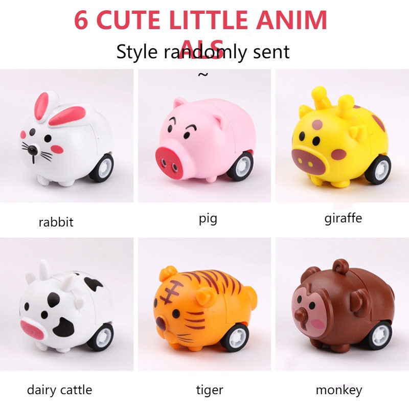 Bộ 5 Mô Hình Xe Hơi Đồ Chơi Mini Họa Tiết Hoạt Hình Dễ Thương Cho Bé
