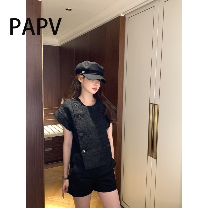 Papv Áo Thun Cổ Tròn Phong Cách Hàn Quốc Thời Trang Mùa Hè Cá Tính 1438