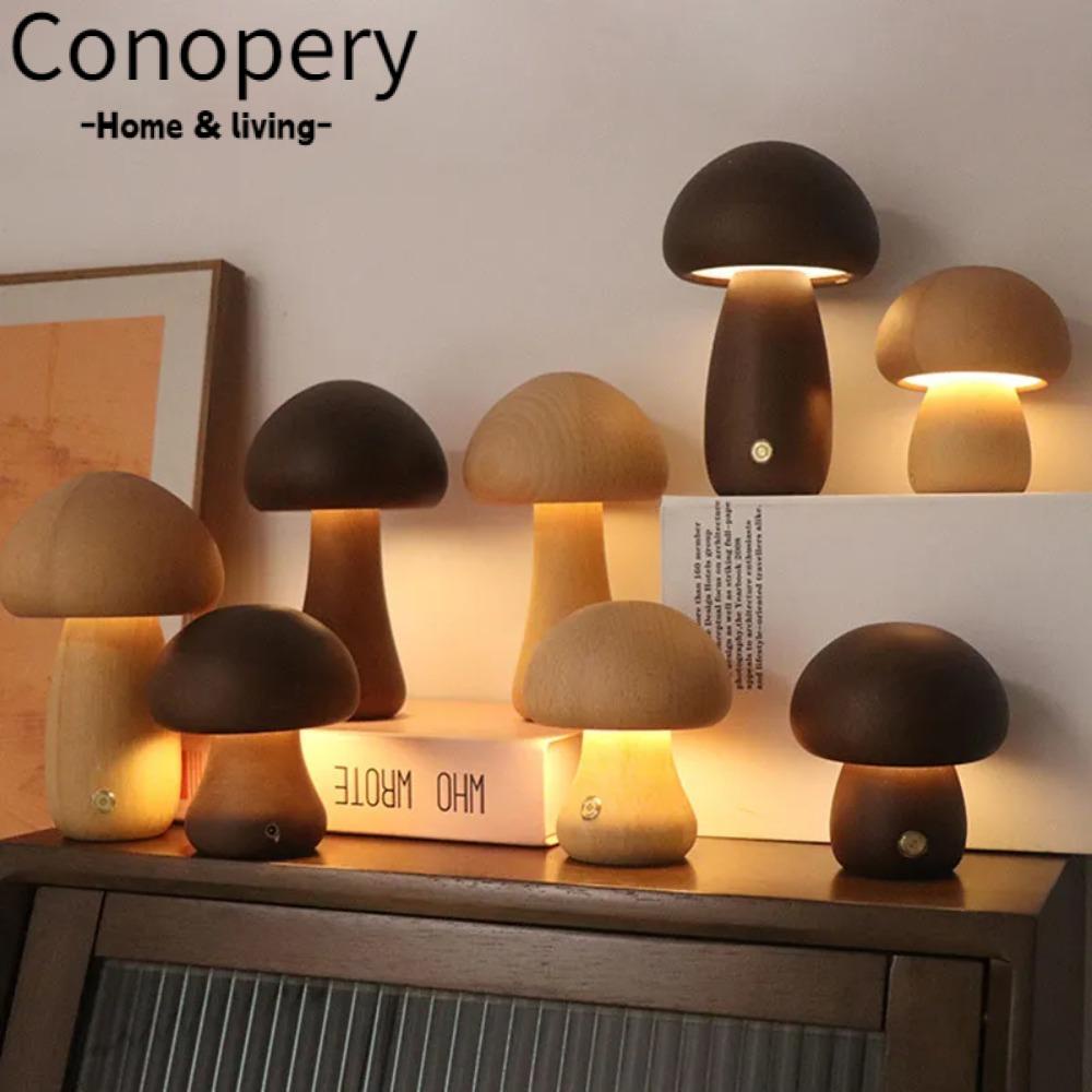 Conopery Đèn LED Để Bàn Hình Nấm Có Công Tắc Cảm Ứng Trang Trí Phòng Ngủ
