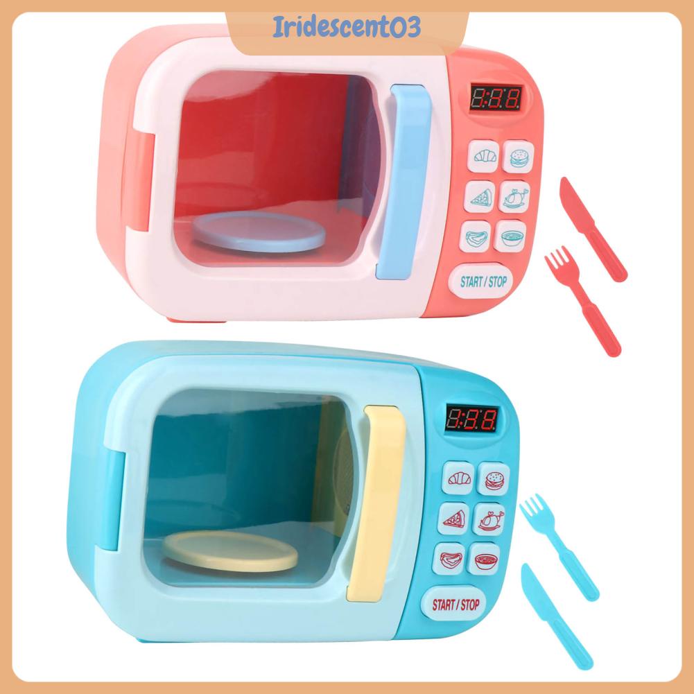 Iridescent03 Trẻ Em Bộ Đồ Chơi Lò Vi Sóng Điện Âm Nhạc Hay Mô Phỏng Nấu Ăn Hình Cho