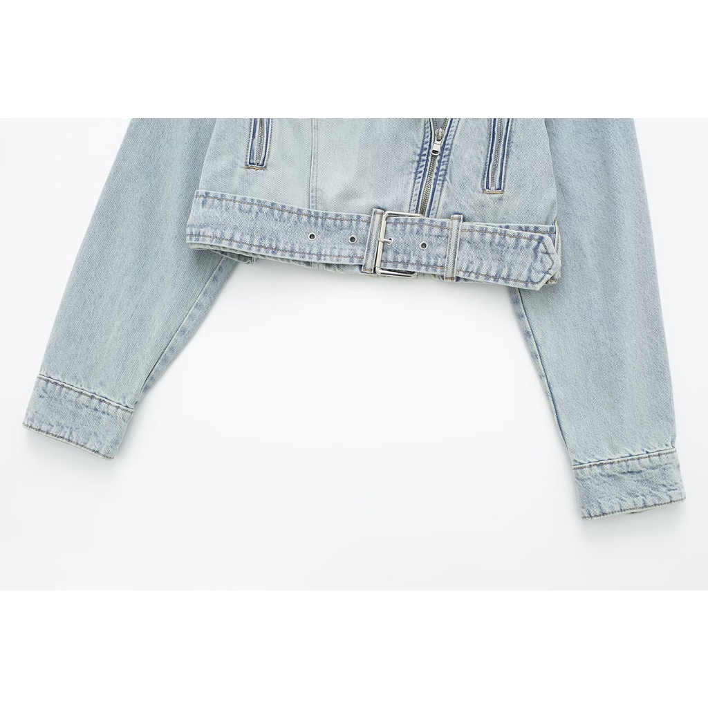 Zara Áo Khoác denim Dáng Ngắn Phong Cách Âu Mỹ 23 Cá Tính Cho Nữ8197280