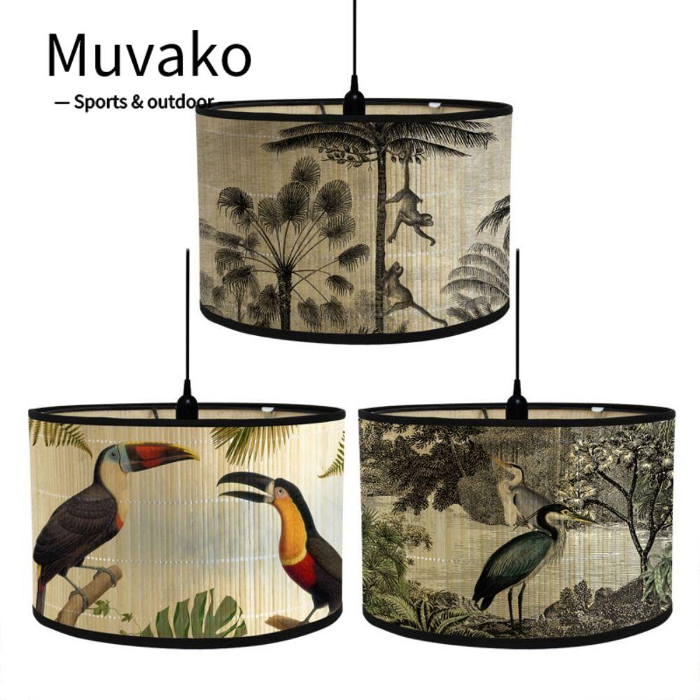Muvako Chụp Đèn Bằng Tre Đơn Giản Phong Cách Retro Trang Trí Nội Thất