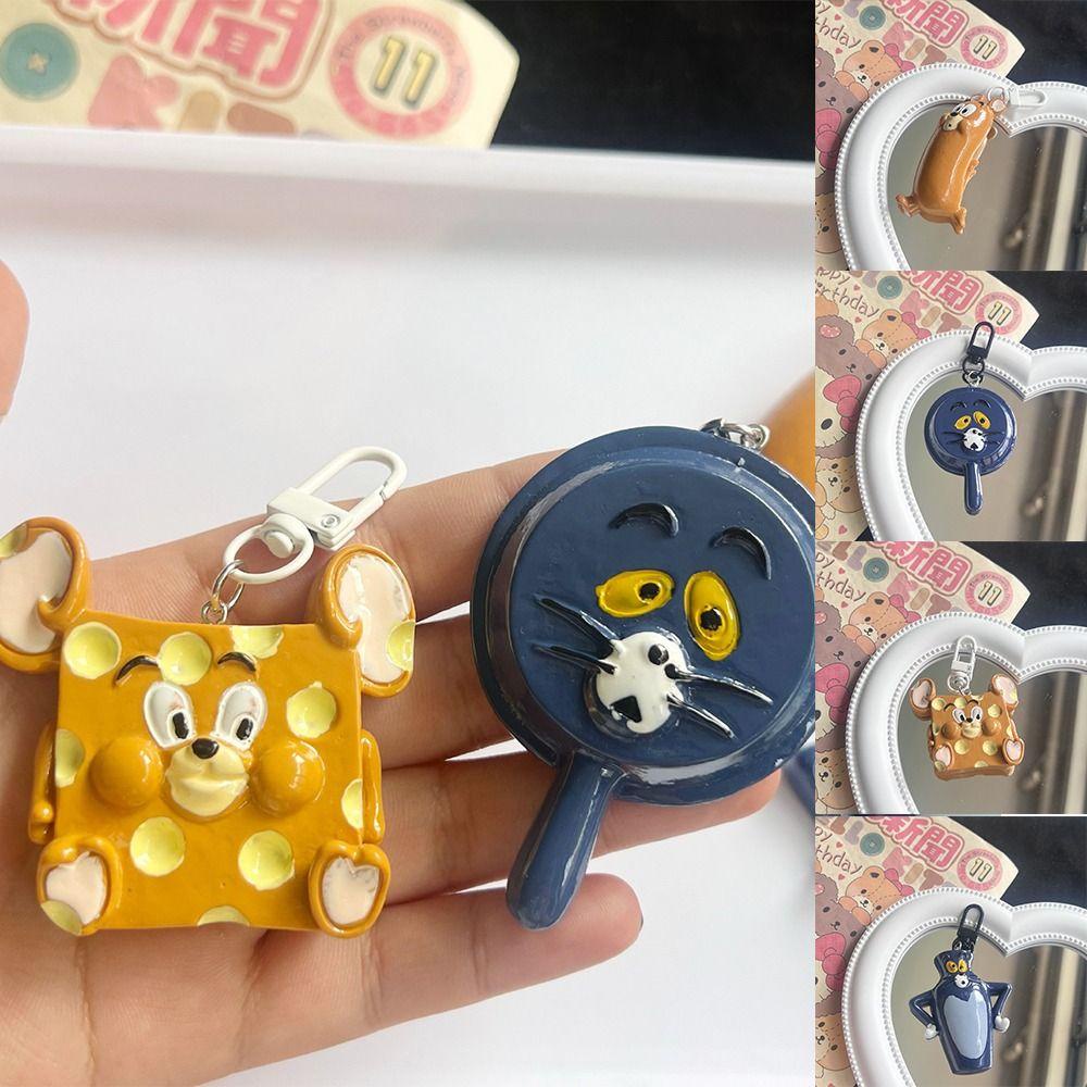Shanrong Móc Chìa Khóa acrylic Họa Tiết Hoạt Hình tom Và jerry Phong Cách Hàn Quốc Cá Tính Dành Cho Nữ charms