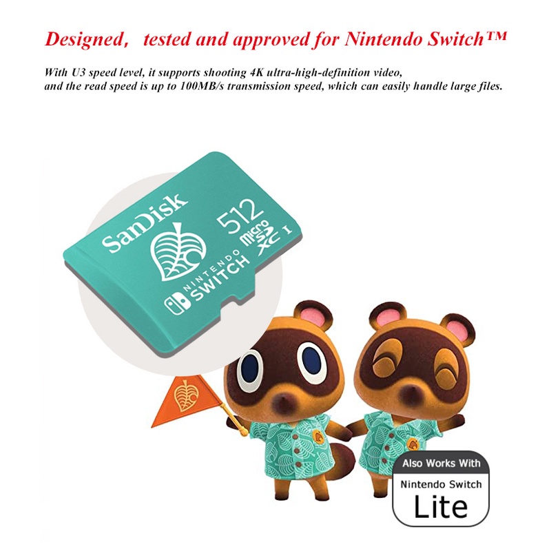 Thẻ Nhớ Micro SD 64GB 128GB 256GB 512GB UHS-I C10 Micro Sdxc Mở Rộng Máy Chơi Game Nintendo Switch