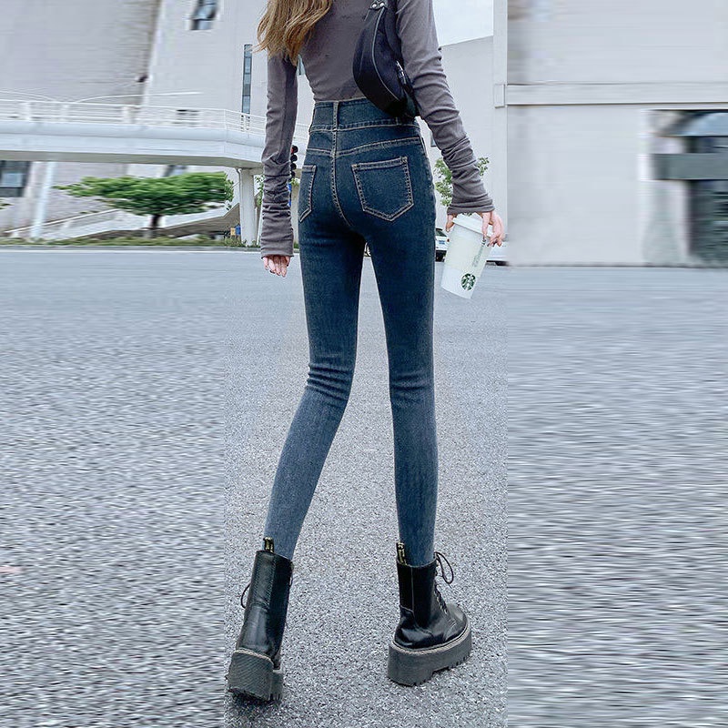 Quần Jean Nữ Lưng Cao ôm body đẹp vải co dãn cao cấp, Quần dài nữ vải denim