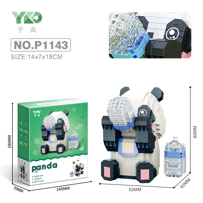 Đồ Chơi Lắp Ráp Hình Gấu Trúc Dễ Thương P1140-43 Cho Bé Gái