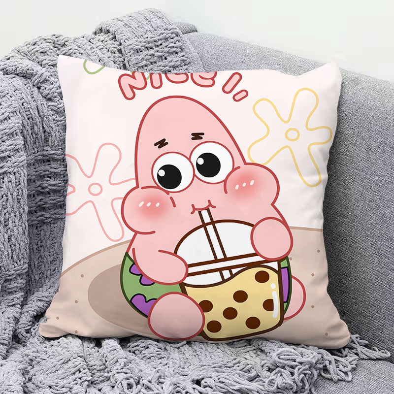 Vỏ Gối Hình Vuông 40 * 40 / 45 * 45 In Họa Tiết Hoạt Hình spongebob Trang Trí Phòng Khách